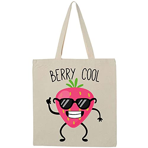 inktastic Cute & Fun Berry Cool Tote Bag Natural 40011