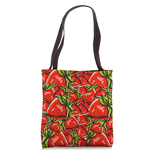 Strawberry Pattern Summer Fruit Red Berry Food Strawberry Tote Bag