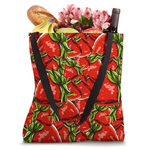 Strawberry Pattern Summer Fruit Red Berry Food Strawberry Tote Bag