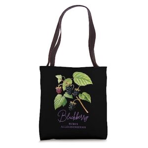 Vintage Botanical Chart Cottagecore Blackberries Berries Tote Bag