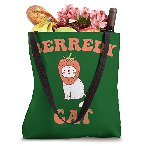 Cat With Berry For Cat Lovers Tote Bag