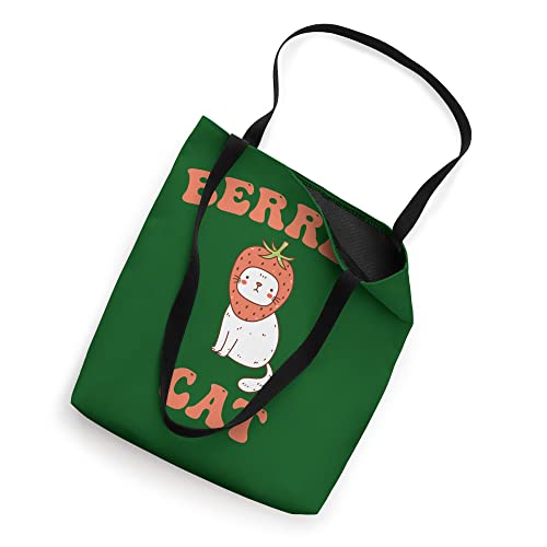 Cat With Berry For Cat Lovers Tote Bag