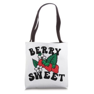 Berry Sweet Retro Strawberry Fresh Cute Summer Vibes Berries Tote Bag