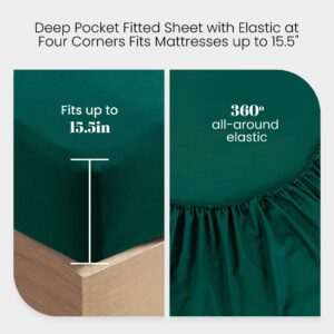 Bedlifes King Sheet Set- Cooling Sheets-Ultra Soft-Silky-Breathable-Deep Pocket- 1800 Series Bedding Set Microfiber- Green Bed Sheets King Size 4 Pieces