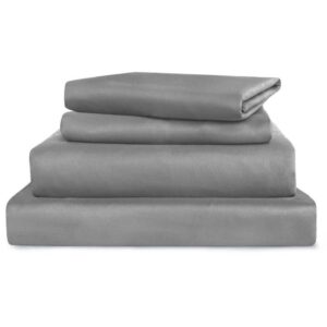 Air Mattress Queen Sheet Set Deep Pocket Queen Sheets - 4 Piece Bed Sheets Queen Size Fade Resistant Fits 16in to 24in Pillow Top Air Bed Mattress - Grey