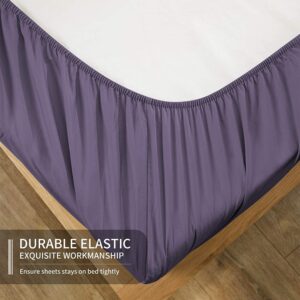 EaseHome Dark Purple Full Size Bed Sheet Set -Deep Pocket to 18 inches Mattress 4 Piece - Premium Bedding Sheets & Pillowcases Collection - Extra Soft