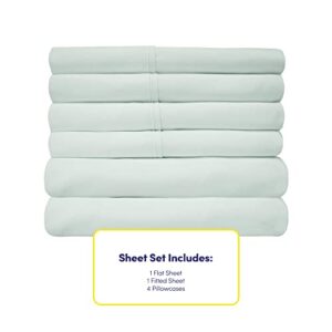 Queen Sheets Mint - 6 Piece 1500 Supreme Collection Fine Brushed Microfiber Deep Pocket Queen Sheet Set Bedding - 2 Extra Pillow Cases, Great Value, Queen, Mint