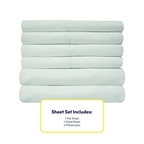 Queen Sheets Mint - 6 Piece 1500 Supreme Collection Fine Brushed Microfiber Deep Pocket Queen Sheet Set Bedding - 2 Extra Pillow Cases, Great Value, Queen, Mint