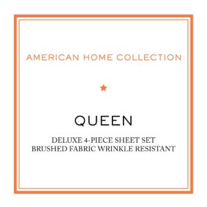 American Home Collection Queen Sheet Set - 4 Pieces Extra Soft Bedding Sheets & Pillowcases Set - Breathable, Wrinkle Free, Deep Pockets, Easy Fit, Oeko-Tex, Soft Bed Sheets (Queen, Dark Green)