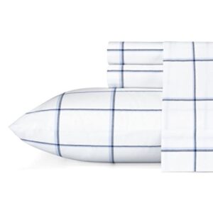 Nautica - Full Sheet Set, Cotton Percale Bedding Set, Crisp & Cool, Stylish Home Decor, Dorm Room Essentials (Plot Blue, Full)