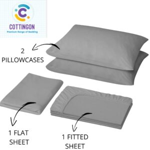 Split King Sheet Sets Dual Adjustable King Bed Sheets,Split King XL Sheets Sets for Adjustable Bed,Split Twin Xl Sheets Sets for King Adjustable Bed 15-18"Drop,Split King Sheet Set-Light Grey