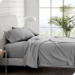 Bare Home Super Soft Fleece Sheet Set - Queen Size - Extra Plush Polar Fleece, No-Pilling Bed Sheets - All Season Cozy Warmth (Queen, Light Grey)