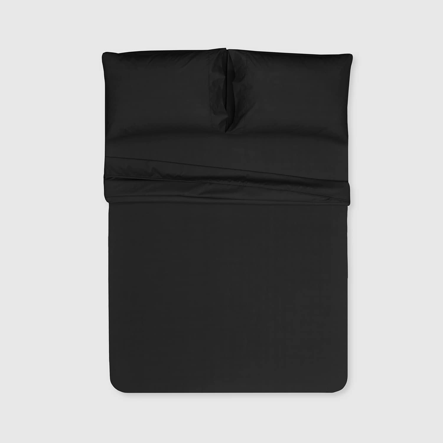 Karin Maki Microfiber Full Size Bed Sheets Set - 1800 Thread Count Bed Set - Super Soft Luxury Egyptian Bedding - Deep Pocket Fitted Sheet with Pillow Cases - Wrinkle Free and Fade Resistant - Black