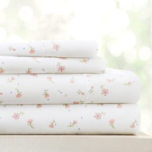 linen market 3 piece twin bedding sheet set (pink floral) - sleep better than ever with these ultra-soft & cooling bed sheets for your twin size bed - deep pocket fits 16" mattress