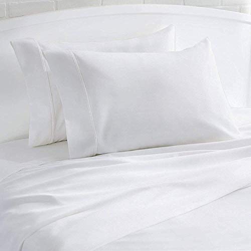 California King Extra Deep Pocket Sheets Sets 4 Piece, Extra Deep Pocket Sheets 400 Thread Count 100% Egyptian Cotton Extra Deep Pocket Fitted Sheet Fit Upto 18 to 24 Inch High Mattress White Solid