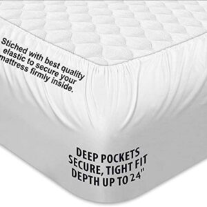 California King Extra Deep Pocket Sheets Sets 4 Piece, Extra Deep Pocket Sheets 400 Thread Count 100% Egyptian Cotton Extra Deep Pocket Fitted Sheet Fit Upto 18 to 24 Inch High Mattress White Solid