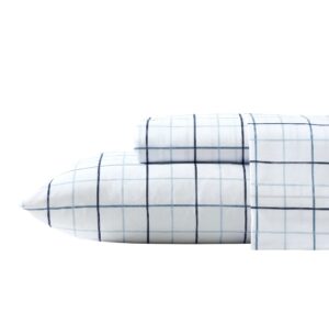 nautica - full sheet set, deep pocket fitted sheet and pillowcase set, casual home decor (clarkson blue, full)