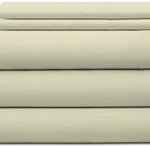 Split King Sheet Sets for Adjustable Beds Deep Pocket, Twin XL Fitted Sheet Sets for Adjustable Bed Split King 100% Extra Long Staple Cotton Deep Pocket Sheets 10-18 Inches Ivory Solid