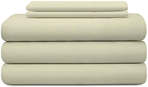 Split King Sheet Sets for Adjustable Beds Deep Pocket, Twin XL Fitted Sheet Sets for Adjustable Bed Split King 100% Extra Long Staple Cotton Deep Pocket Sheets 10-18 Inches Ivory Solid