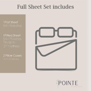 Pointehaven Bedding 4 Pieces Full 100% Cotton Percale Sheets- Printed Bed Sheet & Pillowcase Sets- Soft Cotton Bed Sheets Set- Fits Mattress 19 inches Deep Pocket (Full, Cypress)