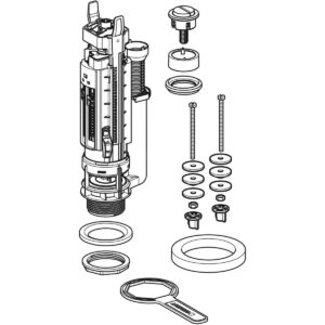 Geberit - Discharge Mechanism Geberit 290 Series, Double Discharge: Bright Chrome (282.302.21.2)