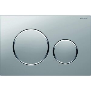geberit actuator plate sigma20 for dual flush: matt chrome-coated, easy-to-clean coated, bright chrome-plated