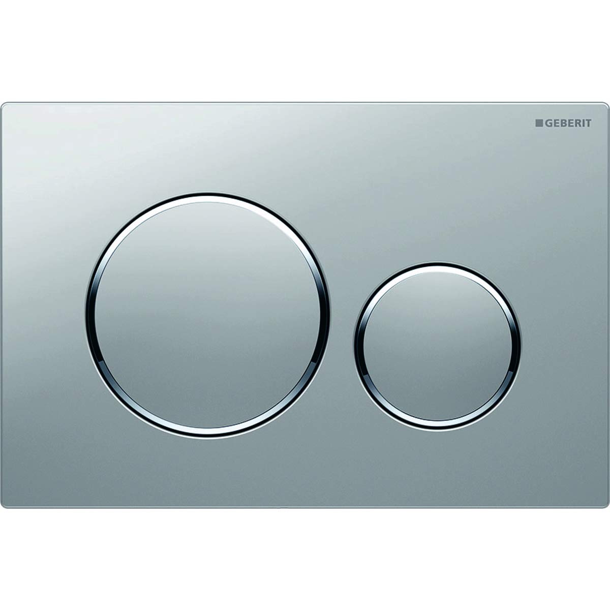 Geberit actuator plate Sigma20 for dual flush: matt chrome-coated, easy-to-clean coated, bright chrome-plated