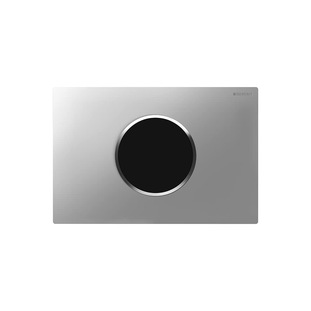 Geberit WC flush control with electronic flush actuation, battery operation, dual flush, actuator plate Sigma10, automatic/touchless: matt chrome-plated, bright chrome-plated