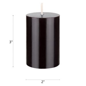 Mega Candles 3 pcs Unscented Black Round Pillar Candle, Hand Poured Premium Wax Candles 2 Inch x 3 Inch, Home Décor, Wedding Receptions, Baby Showers, Birthdays, Celebrations, Party Favors & More