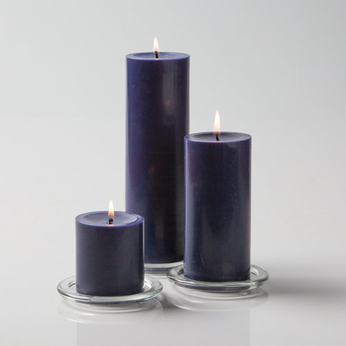 Richland® Navy Blue Pillar Candles Set of 3