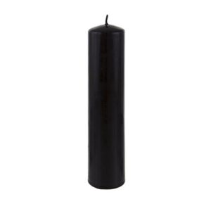 Mega Candles 1 pc Unscented Black Round Pillar Candle, Pressed Premium Wax Candles 2 Inch x 9 Inch, Home Décor, Wedding Receptions, Baby Showers, Birthdays, Celebrations, Party Favors & More