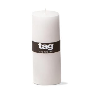 TAG Trade Associates Group Chapel 2X5 White Pillar Paraffin Wax Paraffin Wax Candle Unscented Drip-Free Long Burning 32 Hours For Home Decor Wedding Parties 2x5 White