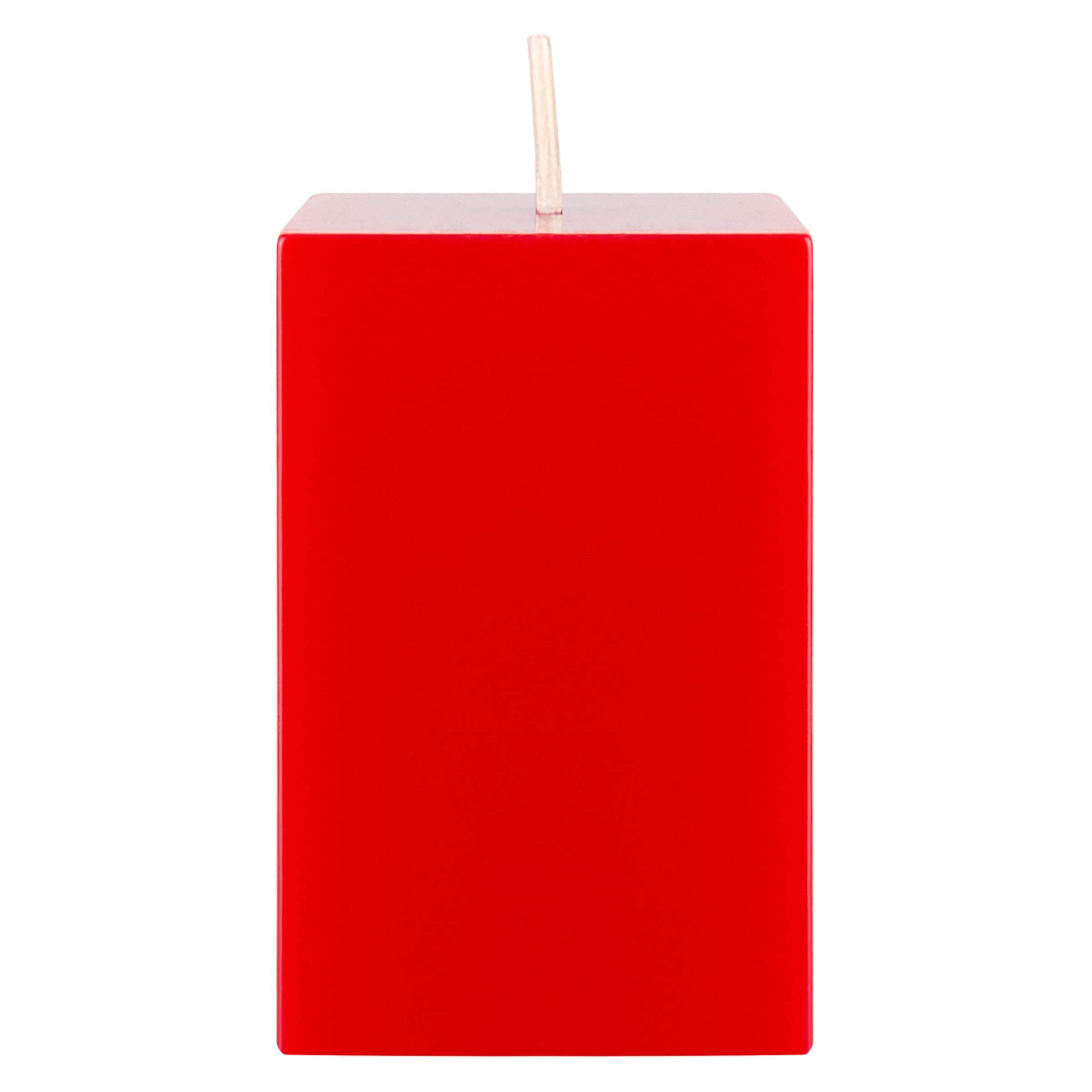 Mega Candles 1 pc Unscented Red Square Pillar Candle, Hand Poured Premium Wax Candles 2 Inch x 3 Inch, Home Décor, Wedding Receptions, Baby Showers, Birthdays, Celebrations, Party Favors & More