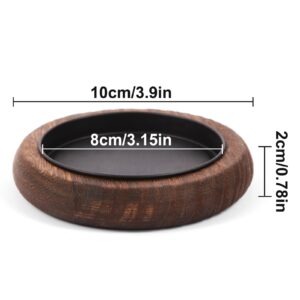 Hatway Wood Candle Holder Farmhouse Decor Wooden Pillar Candles Tray for Table Centerpiece Small Decorative Tray Riser Round Wooden Plate Pedestal Stand for Coffee Table for Christmas Decor Mu-2