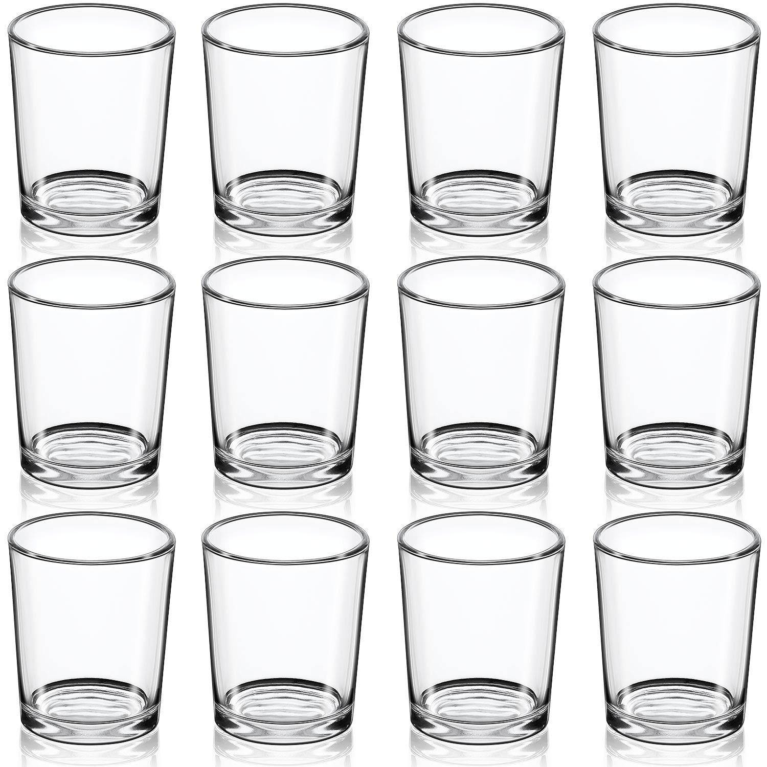 DARJEN Votive Candle Holders Set of 12 - Glass Votives Holder - Clear Floating Tealight Candle Holder Bulk for Table Centerpieces & Wedding Decor