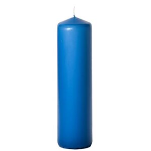 kys pack of 2, pressed 3" x 12" pillar candles unscented colonial blue for weddings, home & event decoration, relaxation, made in us