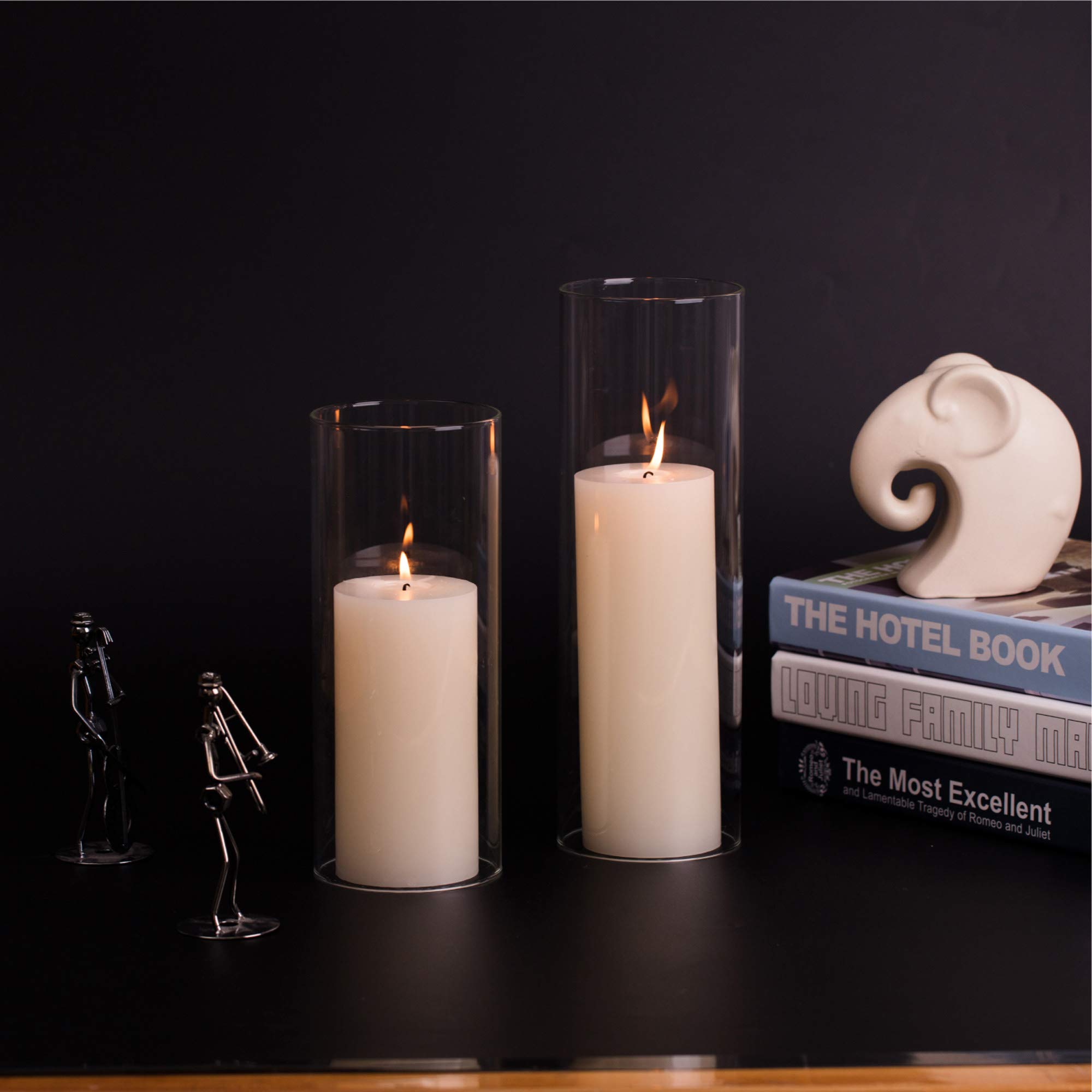 WGVI Hurricane Candle Holder Sleeve, Wide 2", Height 14", Clear Glass Cylinder Open Both Ends, Chimney Tube, Open Ended Candle Shade, 1 Piece