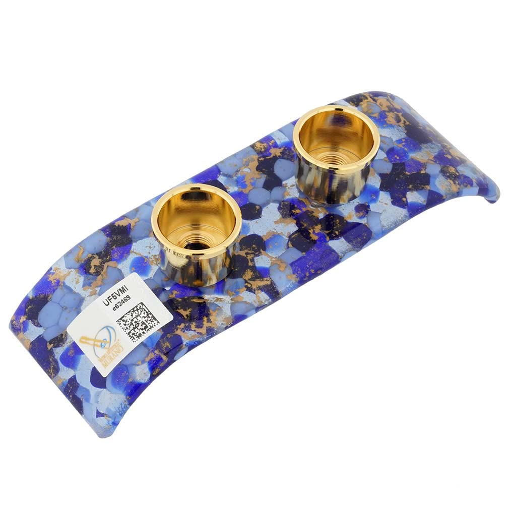 GlassOfVenice Murano Glass Shabbat Candle Holder - Blue