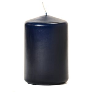 kys pack of 2, pressed 3" x 4" pillar candles unscented navy for weddings, home & event decoration, relaxation, made in us