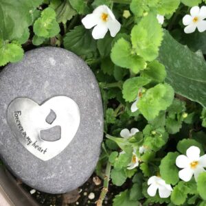 Whitney Howard Designs Sympathy Remembrance Gift - Forever in My Heart on a River Stone with Candle Motif - Add to a Memorial Garden to Commemorate The Loss of a Loved One