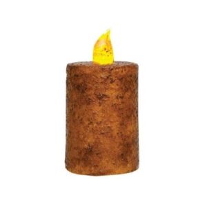 burnt mustard 2"x3" pillar candle with timer