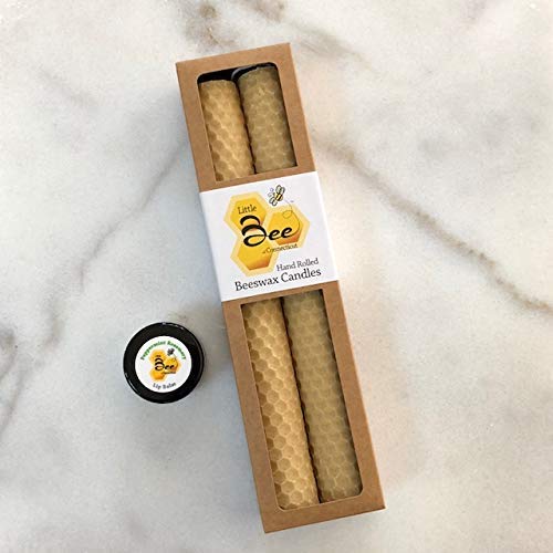 Combo Pack - 8" Taper Pair and Lip Balm - Little Bee of Connecticut