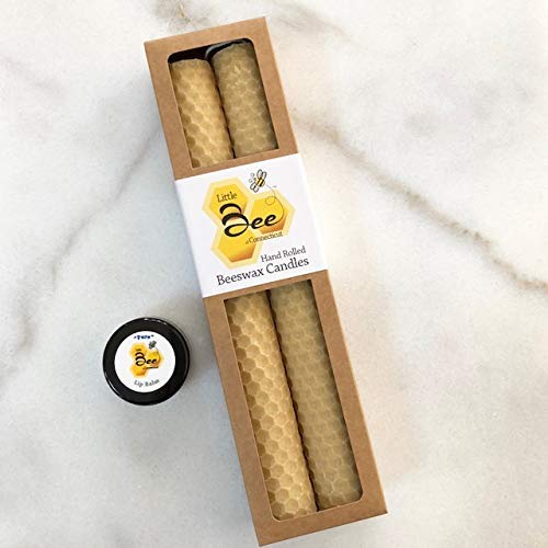 Combo Pack - 8" Taper Pair and Lip Balm - Little Bee of Connecticut