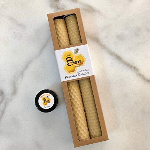 Combo Pack - 8" Taper Pair and Lip Balm - Little Bee of Connecticut