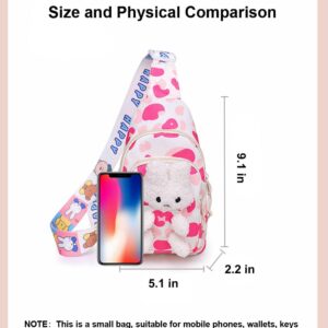 Hiflyer Kids Sling Bag, Kids Backpack Kawaii Bag Kids Travel Bag Chest Bag, Kids Crossbody Bag Mini Backpack for Girls (Blue)