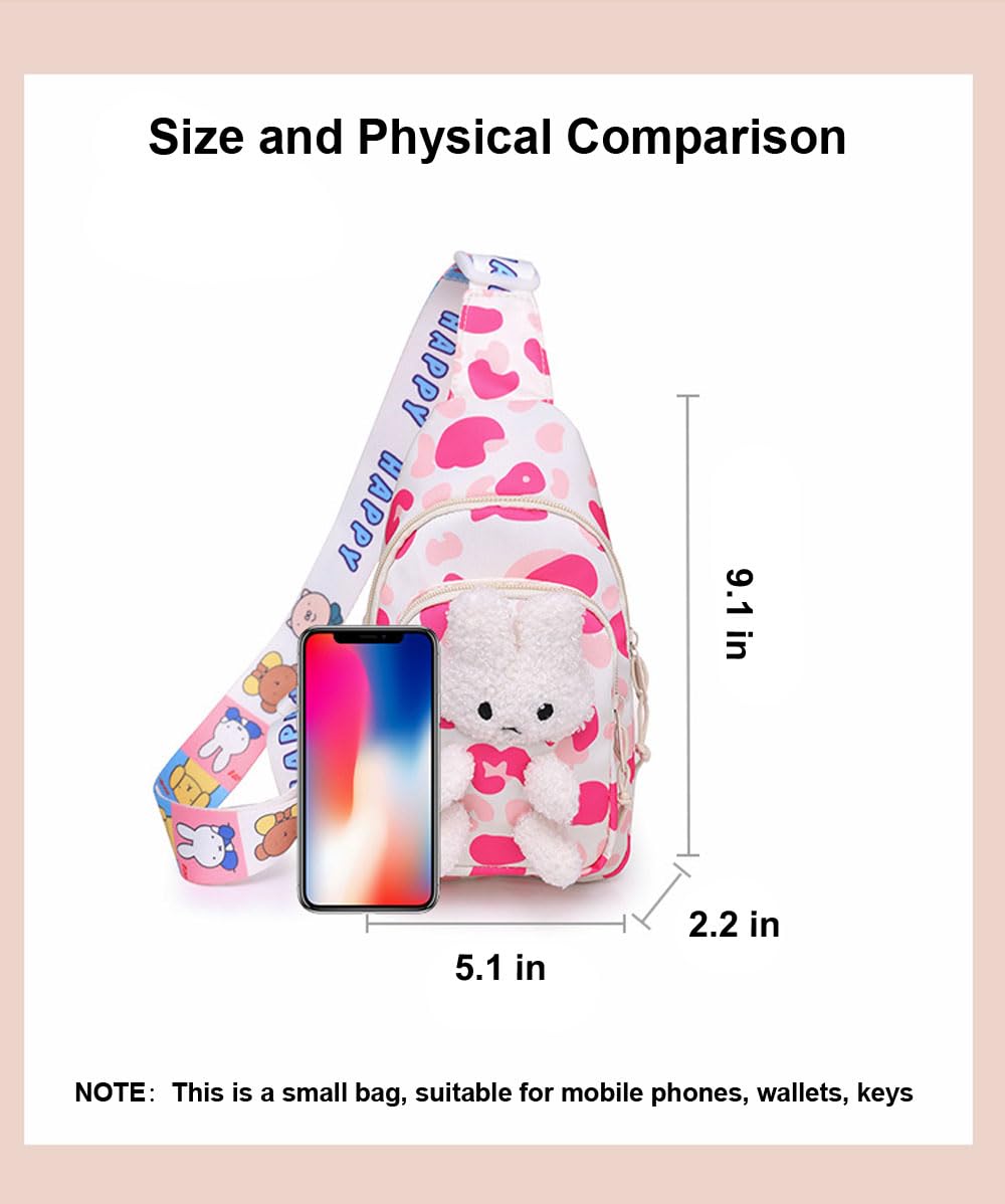 Hiflyer Kids Sling Bag, Kids Backpack Kawaii Bag Kids Travel Bag Chest Bag, Kids Crossbody Bag Mini Backpack for Girls (Blue)