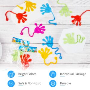 FLMRIOY 50 Pcs Sticky Hands Toys for Kids - Smile Face Stretchy Hands for Christmas Stocking Stuffers, Treasure Box Fillers, Classroom Prizes