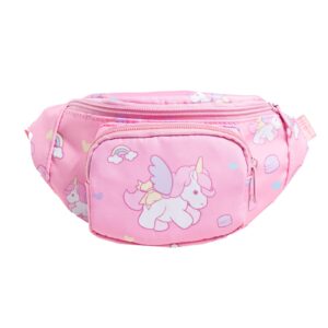 Latuasa Kids Fanny Pack Girls Waist Bag Crossbody Travel Belt Bag Purse Bag Pink Unicorn