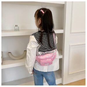 Latuasa Kids Fanny Pack Girls Waist Bag Crossbody Travel Belt Bag Purse Bag Pink Unicorn