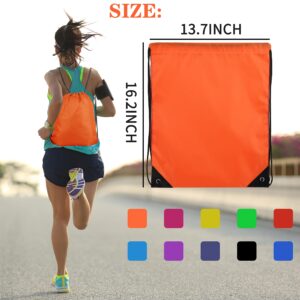 Topspeeder 20 Colors Drawstring Backpack Bags Sack Pack Cinch Tote Sport Storage Polyester Bag for Gym Traveling